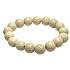 Láva krémová s královskou mantrou Óm, náramek elastický přírodní kámen, kulička 12 mm / 16 - 17 cm, zrozen ze čtyř živlů