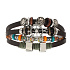 Mehrschichtiges Lederarmband, Symbol Helm + Stern, größenverstellbar