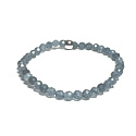 Saphir-Facettenarmband elastischer Naturstein, Kugel 4 mm / 16 - 17 cm, Stein der Weisheit, Wahrheit und Intuition