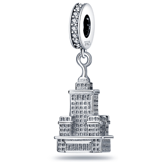 Sterling Silber 925 USA - Empire State Building, Reise-Armband-Anhänger