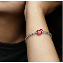 Charm Sterlingsilber 925 Rotes Weihnachtliches Herz, Perle für Armband Weihnachten