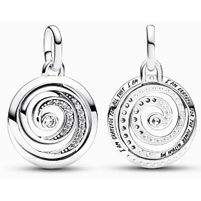 Charms Sterling Silber 925 Spirale - Mini Medaillon, Anhänger Armband Symbol