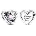 Charme Sterling Silber 925 Openwork Charme für Mama und Herz, Perle auf Armband Familie