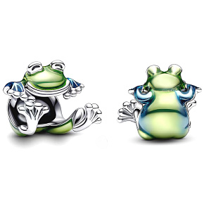Charme Sterling Silber 925 Kletterfrosch, Perle am Armband Tier