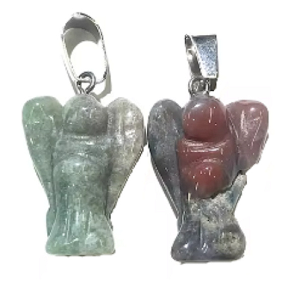 Achat Crazy Angel Schutzengel Anhänger Naturstein 2 - 2,2 cm, fügt Rückstoß und Stärke