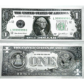 Talisman versilberte 1 USD Note