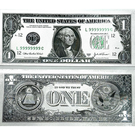 Talisman versilberte 1 USD Note