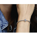 Charme Sterling Silber 925 Sonne, Stern und Mond, Stopper, Clip Perle auf Armband Natur