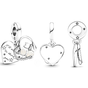 Charms Sterling Silber 925 Freund für zwei Katzen 2in1, Freundschaftsarmband Anhänger