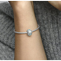 Charme Sterling Silber 925 Winter blau Schneeflocke Perle Armband Weihnachten
