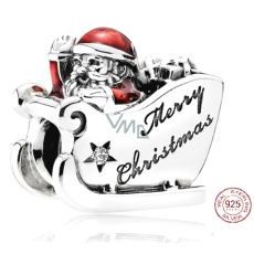 Charm Sterling Silber 925 Santa's Schlitten, Perle für Armband Weihnachten Charm Sterling Silber 925 Santa's Schlitten, Perle für Armband Weihnachten