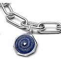 Charms Sterling Silber 925 Galaxie Herz - Mini Medaillon, Armband Anhänger Universum