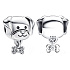 Charms Sterling Silber 925 Hund mit Knochen, Perle am Armband Haustier