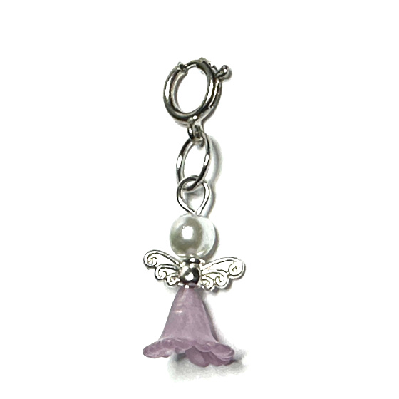 Engel tanzender Anhänger mit Flügeln violetter Rock 14 x 24 mm 1 Stück