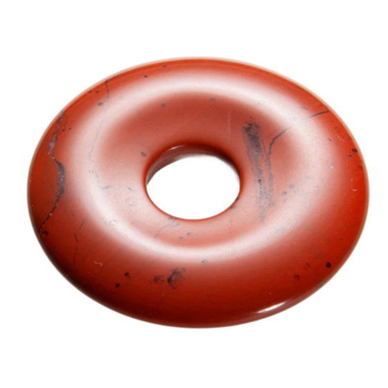 Jaspis rot Donut Naturstein 30 mm, Vollpflege Stein