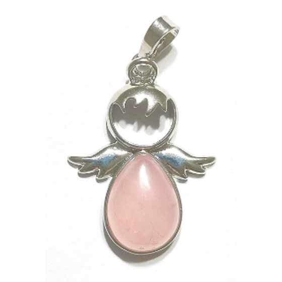 Rose Engel Schutzengel Anhänger Naturstein 3,5 x 2,5 mm, Stein der Liebe