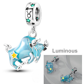 Sterling Silber 925 Luminous - Sternzeichen Stier, Armband-Anhänger
