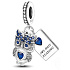 Charms Sterling Silber 925 Clever Owl - Lesen, Tierarmband Anhänger