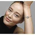 Charme Sterling Silber 925 Unendlicher Kreis der Ewigkeit rot weiß Perle, Perle für Armband