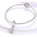 Charms Sterling Silber 925 Kaninchen mit rosa Nase, Tierarmbandanhänger