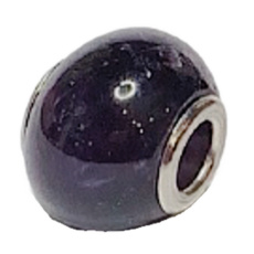 Amethyst blau Anhänger rund Naturstein 14 mm, Loch 4,2 mm 1 Stück, Stein der Könige und Bischöfe