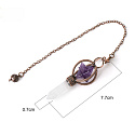 Amethyst Merkaba Pendel + Klarquarz + Bronze, Natursteinanhänger 7,7 cm, Kette ca. 26,5 cm