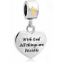 Sterling Silber 925 Religiöse Magie mit Gott sind alle Herzen möglich, Armband-Anhänger