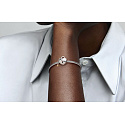 Sterling Silber 925 Herz und Schloss, Perle auf Liebesarmband
