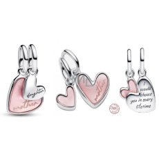 Charm Sterlingové stříbro 925 Nerozbitné pouto matky a dcery, přívěsek na náramek rodina Charm Sterlingové stříbro 925 Nerozbitné pouto matky a dcery, přívěsek na náramek rodina