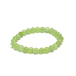 Olivin / Peridot Armband elastischer Naturstein, Kugel 6 mm / 16 -17 cm, Stein schützt die menschliche Aura