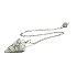 Magnesit / Howlite weißes Pendel Naturstein 2,5 cm + 18 cm Kette mit Perle, Reinigungsstein