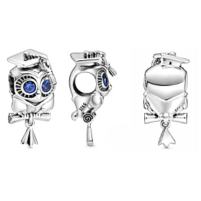 Charm Sterling Silber 925 Graduation - Wise Owl, Graduate Bead am Graduierungsarmband