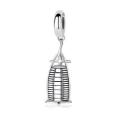 Sterling Silber 925 Dubai Burj Al Arab, Reise-Armband-Anhänger