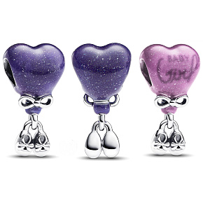 Charme Sterling Silber 925 Herz und Booties, Baby Girl, Perle auf Armband Familie