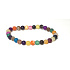 Achat mehrfarbig matt Chakra-Armband elastisch Naturstein, Kugel 6 mm / 16 - 17 cm