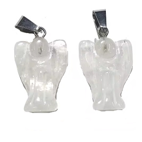 Quarz Engel Schutzengel Anhänger Naturstein handgeschliffen 2 - 2,2 cm, der perfekte Heiler