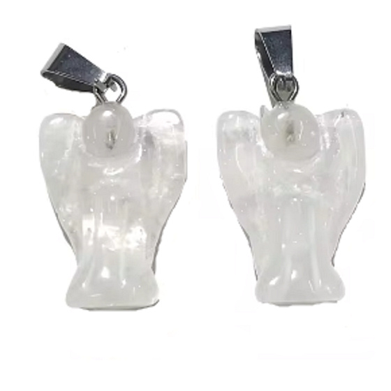 Quarz Engel Schutzengel Anhänger Naturstein handgeschliffen 2 - 2,2 cm, der perfekte Heiler