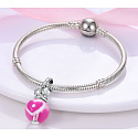 Sterling Silber 925 Kuss, Liebe, Herz, Armband-Anhänger