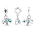 Charm Sterlingsilber 925 Fisch, Meeresschildkröte und Muschel 3-in-1, Anhänger für Meeresarmband