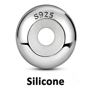 Charme Sterling Silber 925 Silber Stopper Stopper, Perle am Armband