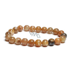 Mondstein schwarz Armband elastisch Naturstein, Kugel 8 mm / 16-17 cm, Stein des Schicksals