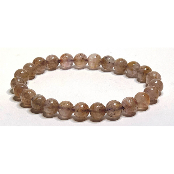 Auralit 23 natur Armband elastischer Naturstein, Kugel 6 - 7 mm / 16 - 17 cm, einer der kraftvollsten Steine auf der Paneta