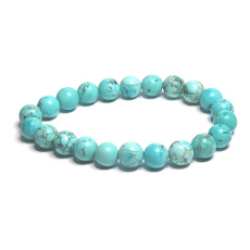 Tyrkenit mattes Armband elastischer Naturstein, Perle 8 mm / 16-17 cm, Stein der jungen Leute, die nach einem Lebensziel suchen
