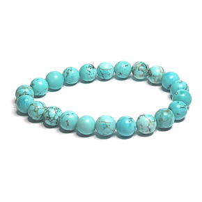 Tyrkenit mattes Armband elastischer Naturstein, Perle 8 mm / 16-17 cm, Stein der jungen Leute, die nach einem Lebensziel suchen