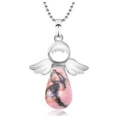 Rodonit Engel Anhänger Naturstein 4,2 x 3 cm, Stein der Vergebung