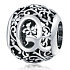 Sterling Silber 925 Magic Alphabet Buchstabe Q mit Blumen, Perle für Armband