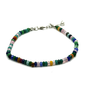 Chakra-Facettenarmband mit Verschlusskugel 4 mm / 21 - 25 cm