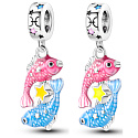 Sterling Silber 925 Luminous - Tierkreiszeichen Fische, Armband-Anhänger