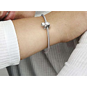 Charms Sterling Silber 925 Schildkröte mit Zirkonia, Perle für Armband, Tier
