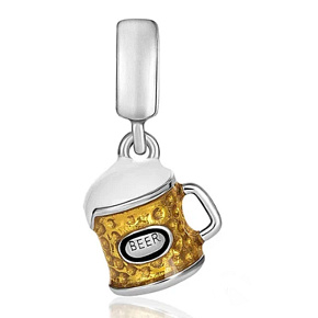 Charme Sterling Silber 925 Bier, Essen und Trinken Armband Anhänger
